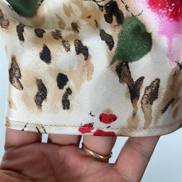 Linea Donatella Spaghetti Strap Cami Top Women's Plus 2X Pink Floral Animal - Picture 6 of 10